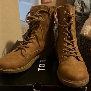 torrid Brown Combat & Moto Boots